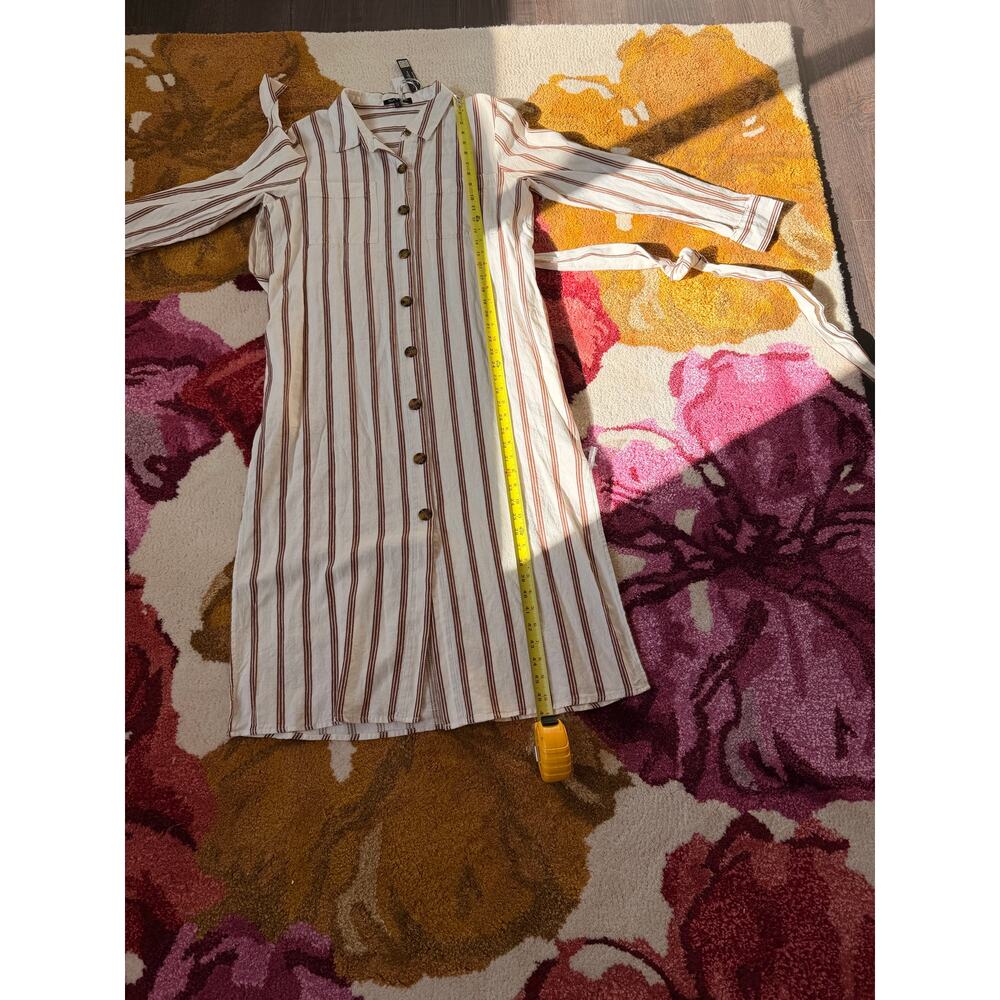 Velvet Heart Joselle, Long,Tab Sleeve, Button Down Dress, Linen Blend - Picture 5 of 9